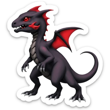 Nebulae Gothic Spooky Salandit-Cubone-Duskull-Noibat-Fakémon-hybrid-creature (full body)  sticker