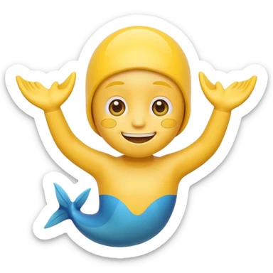 Pleading Face Emoji with swimming fins sticker