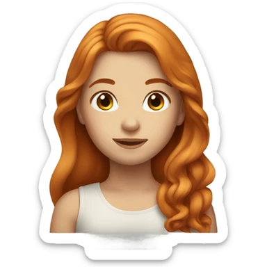 Beautiful girl, long hair, ginger sticker