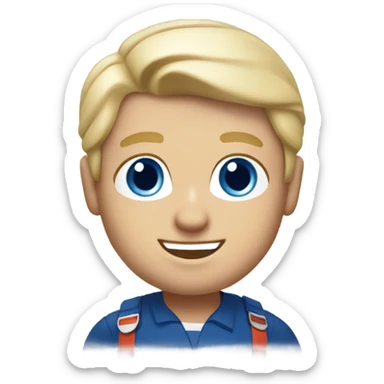 Jersey mikes employee with blue eyes and blonde hair sticker