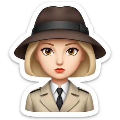 Штирлиц in a classic spy outfit, serious expression sticker