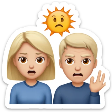 A couple getting divorced and arguing sticker