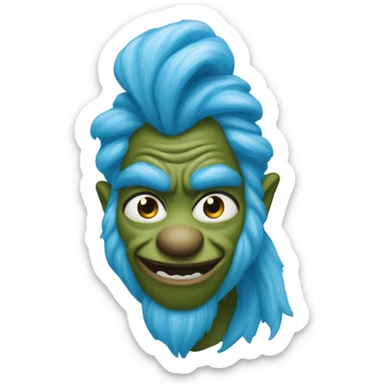 Make a blue grinch emoji sticker