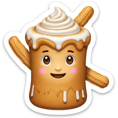Now make, a Marshmellow churro emoji. Like, mixed together. sticker