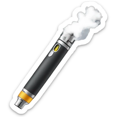 Vape pen with smoke coming out of the top sticker