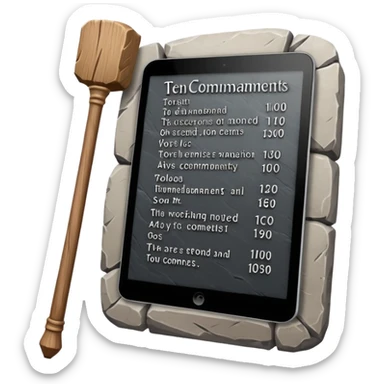 Ten commandments tablets and staff sticker