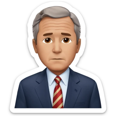  emoji of the world trade center with a plane crashed into it and george bush on a phone in front of it sticker