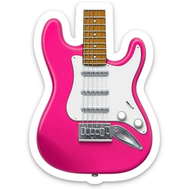 Pink electric guitar sticker