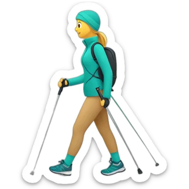 Person doing Nordic walking  sticker