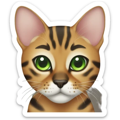 Bengal cat with Green eyes  sticker