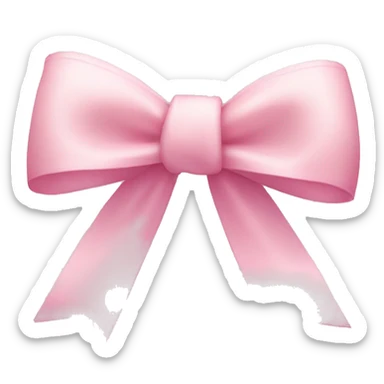 light pink ribbon bow sticker