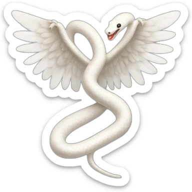 White snake with angel wings sticker