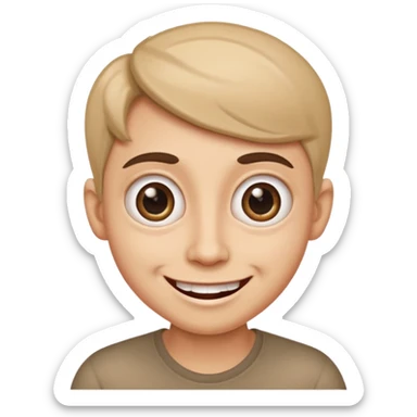 caricature style cartoon, big eyes,  sticker