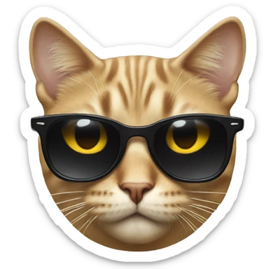 Cat with deal with it sunglasses sticker