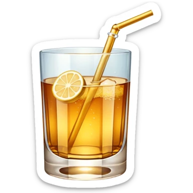 whiskey glass filled with sparkling drink sticker