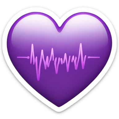 hearbeat emoji but purple sticker