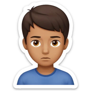 boy really thinking and focused sticker