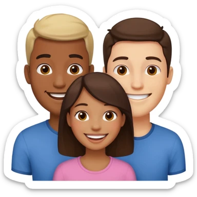 2 guys and a girl sticker