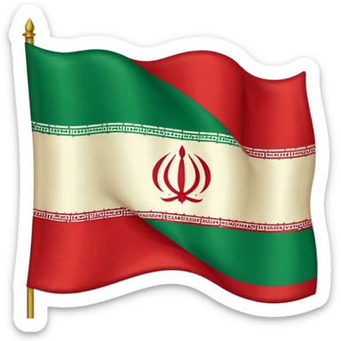 Old iran flag icon sticker