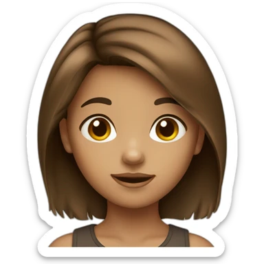 Kid Girl Brown hair sticker