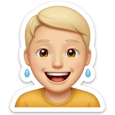 Someone laughing so hard they cry sticker