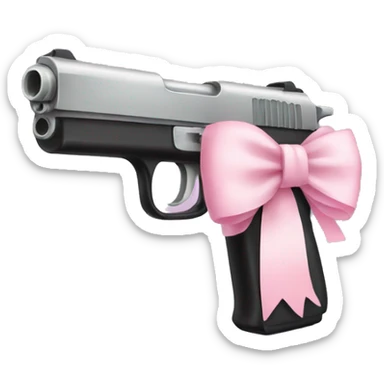 Gun with a light pink bow sticker