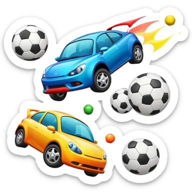 cars playing soccer sticker