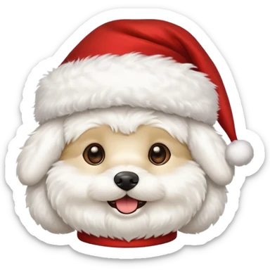 Bichon frisé emoji for x-mas sticker