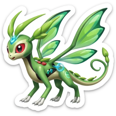 Meloetta-Flygon-Celebi-Zygarde-Electrike-Fakémon-fusion, full body sticker