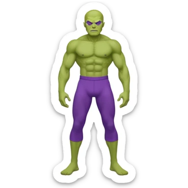 A green man beast infused with gamma radiation wearing purple pants sticker