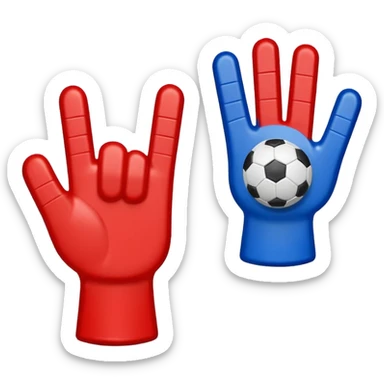 foam finger football blue (#00A3E0) and red (#F9423A) sticker