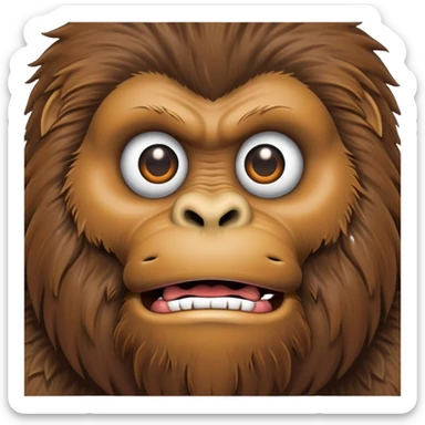 Bigfoot with eyes and mouth sticker