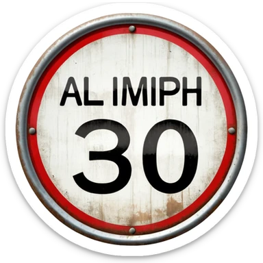 tempo 30 verkehrsschild auf strasse sticker
