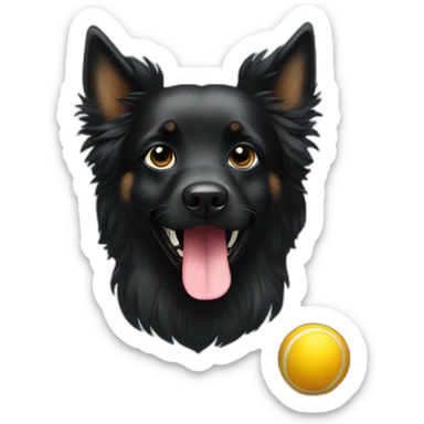 groenendael dog with ball in mouth sticker