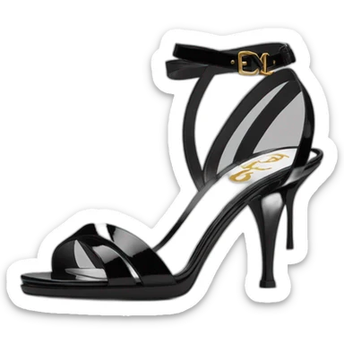 YSL TRIBUTE heels SANDAL black PATENT LEATHER sticker