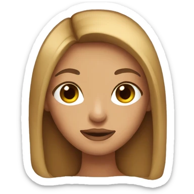 Make a girl with straight long hair, tanned skin, brown eyes, big lips sticker