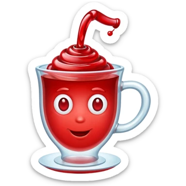 Cherry red on a cup sticker