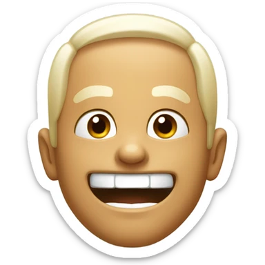 happy face with angry brows sticker