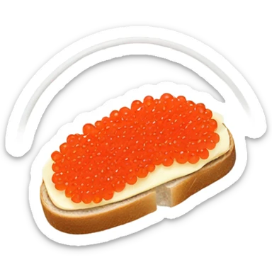 open sandwich with only two ingredients: red caviar and butter sticker