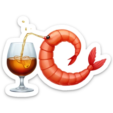 A SHRIMP DRINKING BURBON sticker
