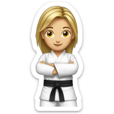 girl karate black belt sticker