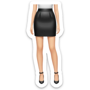 plain isolated black mini pencil skirt sticker