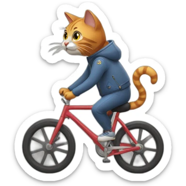 Cat riding cycle sticker