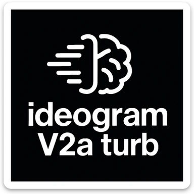 recreate this logo with text of "ideogram V2a turb", MAKE IT FIT IN SQAURE  sticker
