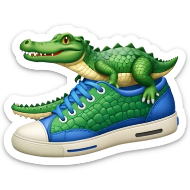 crocodile with blue sneakers sticker