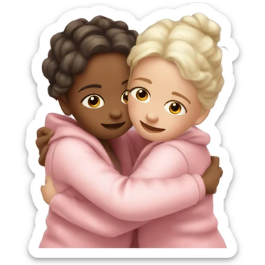 2 girly baby yodas hugging each other sticker
