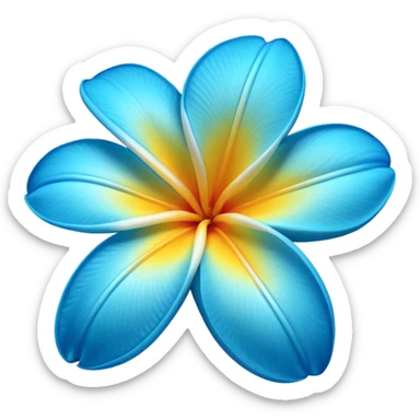 neon royal blue and cyan plumeria  sticker