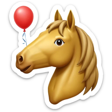 HORSE with the mouth of a balloon in it’s mouth sticker