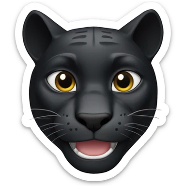 Black panther head, smile, kind look. sticker