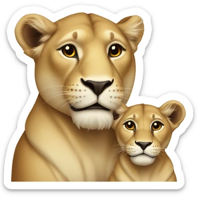 Lioness with baby sticker